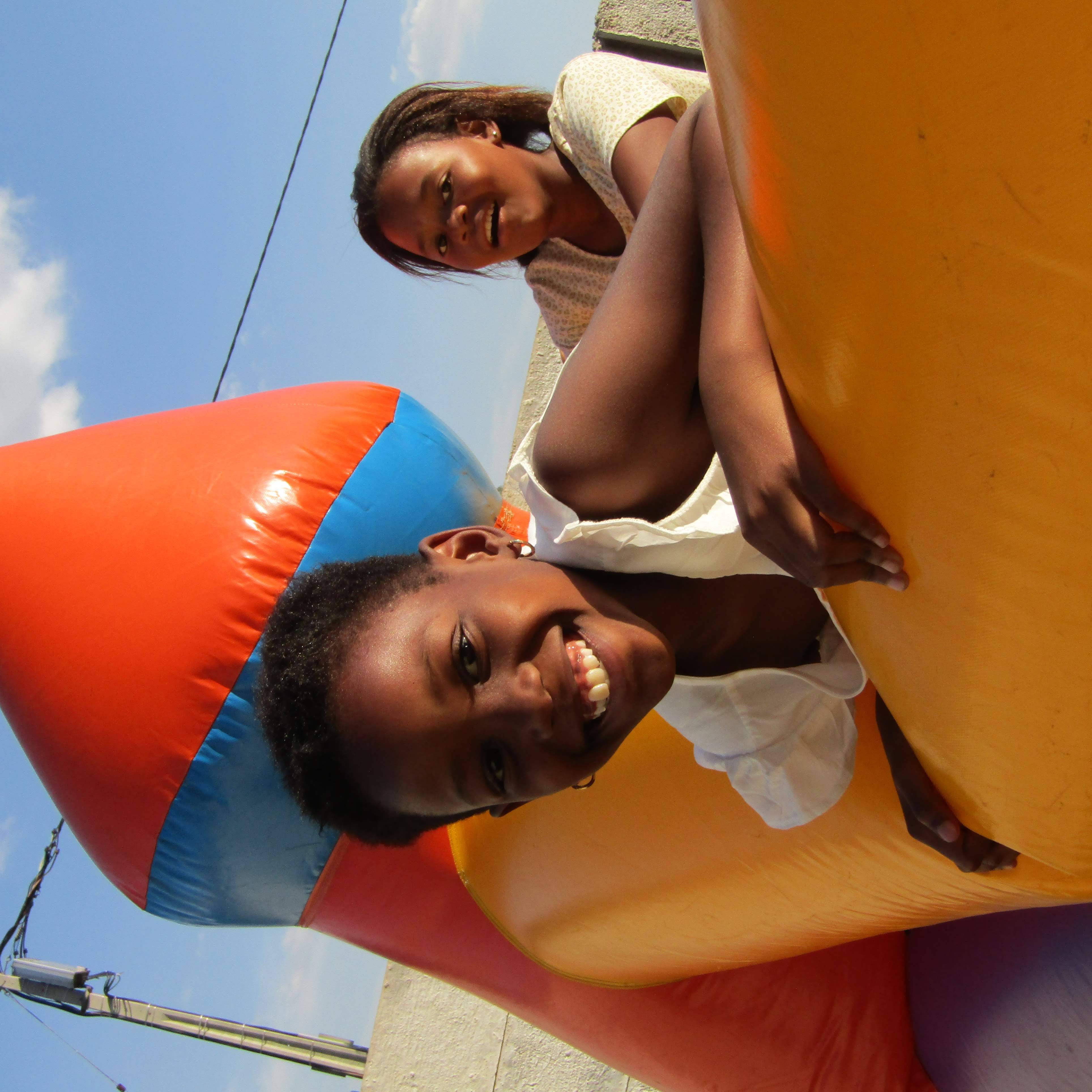 two kids smiling